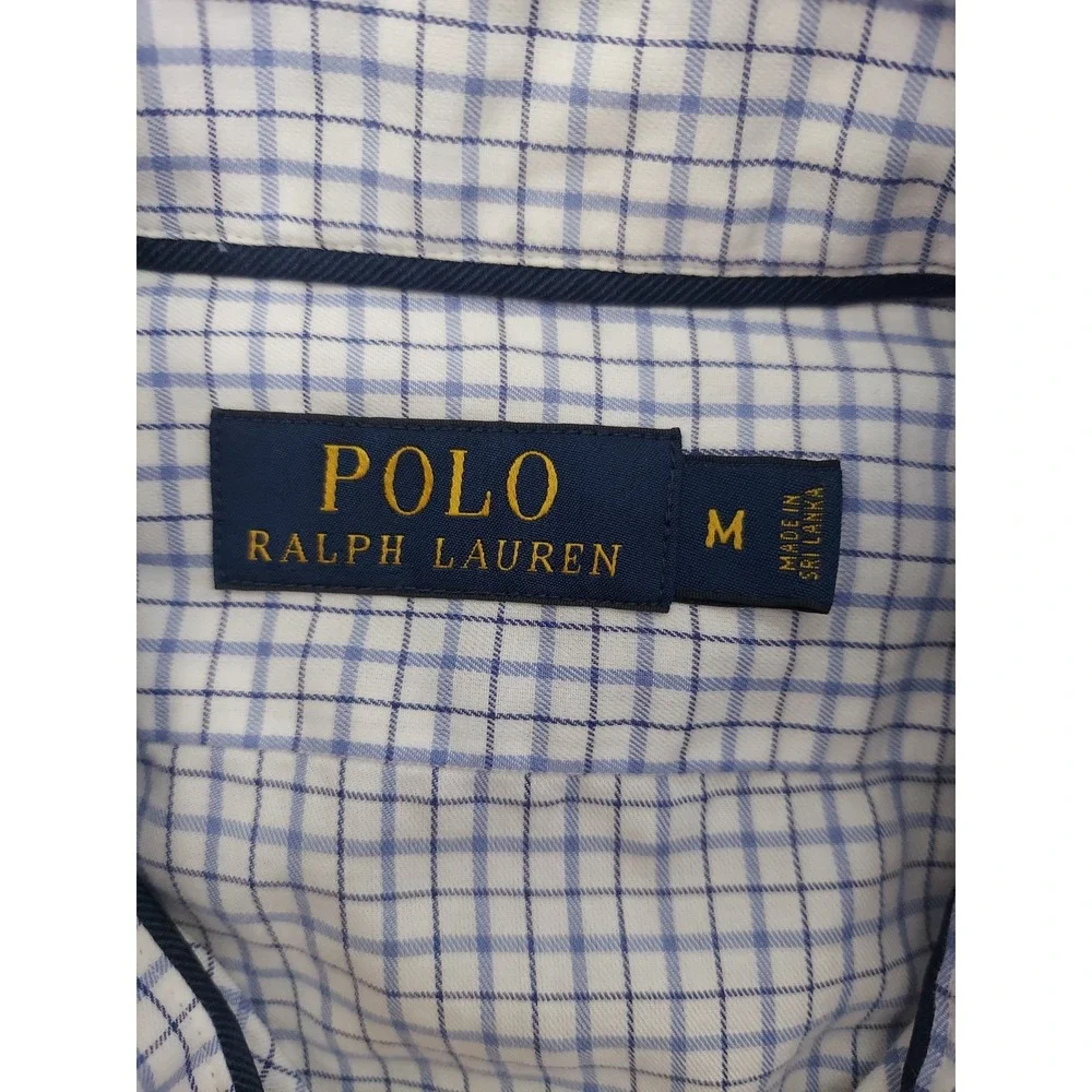 Lot 3 POLO RALPH LAUREN Shirt Mens Medium Yellow Blue Plaid Button Down Pony
